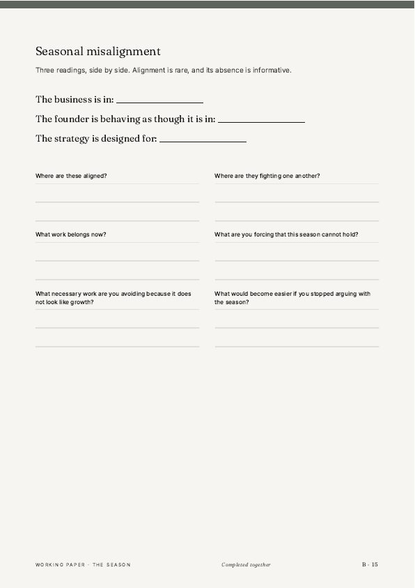 The seasonal misalignment page